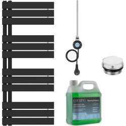 CERANO - Koupelnový elektrický radiátorový set Theo - L/P - WIFI - 600W - černá matná - 1200x500 mm (CER-978859)