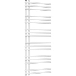 CERANO - Koupelnový radiátor Burke - L/P - asymetrické připojení 50mm - 430 W - bílá lesklá - 1200x500 mm (CER-196266)