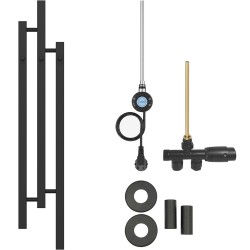 CERANO - Koupelnový radiátorový set Fabiano - kombinované vytápění, wifi tyč - boční jednobodové připojení - 300W - černá matná - 1200x220 mm (CER-620246)