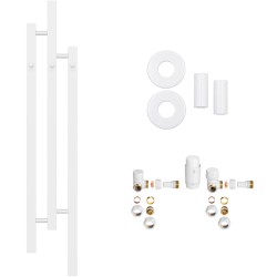CERANO - Koupelnový radiátorový set Fabiano - ústřední vytápění - boční připojení - 251W - bílá lesklá - 1200x220 mm (CER-508437)