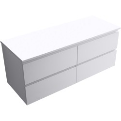 CERANO - Kúpeľňová skrinka Carole - biela matná + doska pod umývadlo z lit. mramoru Elanys - 12 mm - biela matná - 120x49,2x46 (CER-679339)