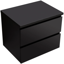 CERANO - Kúpeľňová skrinka Carole + doska pod umývadlo Navira Pro - 36 mm - čierna matná - 70x51,6x46 (CER-668297)