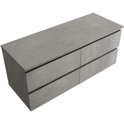 CERANO - Kúpeľňová skrinka Carole + doska pod umývadlo Navira Slim - 18 mm - betónovo šedá - 120x49,8x46 (CER-8050BD82983)