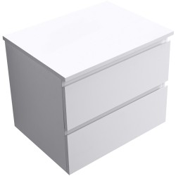 CERANO - Kúpeľňová skrinka Carole + doska pod umývadlo Navira Slim - 18 mm - biela matná - 60x49,8x46 (CER-476291)