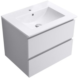 CERANO - Kúpeľňová skrinka Carole + keramické umývadlo Todo - biela matná - 61x50x46,5 (CER-476288)