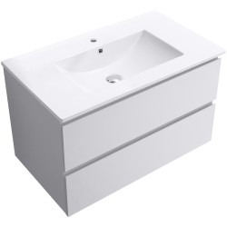 CERANO - Kúpeľňová skrinka Carole + keramické umývadlo Todo - biela matná - 81x50x46,5 (CER-476309)