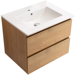 CERANO - Kúpeľňová skrinka Carole + keramické umývadlo Todo - dub medový - 61x50x46,5 (CER-476336)