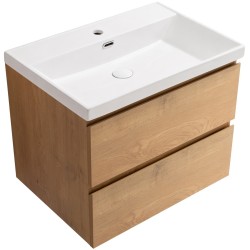 CERANO - Kúpeľňová skrinka Carole - keramické umývadlo Viano - dub medový - 60,9x62,5x46,5 (CER-169737)
