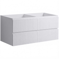 CERANO - Kúpeľňová skrinka pod umývadlo Carole - biela matná ryhovaná - 119x48x45 (CER-674935)