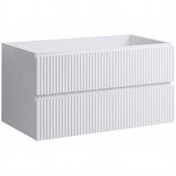 CERANO - Kúpeľňová skrinka pod umývadlo Carole - biela matná ryhovaná - 99x48x45 (CER-674932)