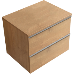 CERANO - Kúpeľňová skrinka Velora - dub medový, úchytka chrómová + doska pod umývadlo Navira Slim - 18 mm - 70x54,8x46,5 (CER-664825)