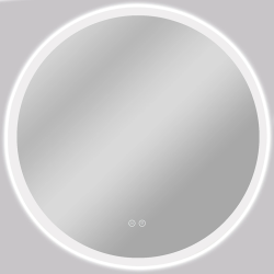 CERANO - Kúpeľňové LED zrkadlo Blanco, akrylátový rám - biela lesklá - Ø 50 (CER-541630)