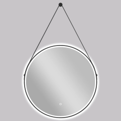 CERANO - Kúpeľňové LED zrkadlo Rotondo, kovový rám - čierna matná - O 60 (CER-NT2805Y-60)