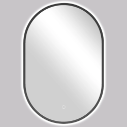 CERANO - Kúpeľňové LED zrkadlo Valto, kovový rám - čierna matná - 40x60 (CER-NT8144D-40X60)