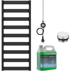 CERANO - Kúpeľňový elektrický radiátorový set Adriano - WIFI - 600W - čierna matná - 1200x500 mm (CER-594574)
