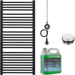 CERANO - Kúpeľňový elektrický radiátorový set Antonio - WIFI - 600W - čierna matná - 1180x550 mm (CER-978822)
