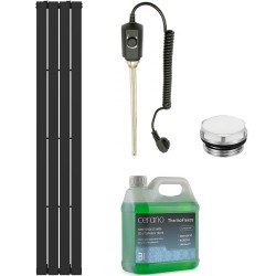 CERANO - Kúpeľňový elektrický radiátorový set Arlen - 600W - čierna matná - 1800x300 mm (CER-426578)