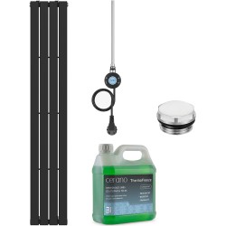 CERANO - Kúpeľňový elektrický radiátorový set Arlen - WIFI - 600W - čierna matná - 1800x300 mm (CER-435972)