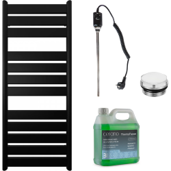CERANO - Kúpeľňový elektrický radiátorový set Arturo - 600W - čierna matná - 1200x500 mm (CER-680546)