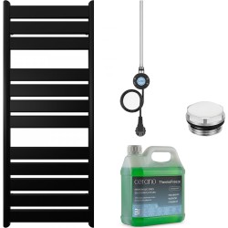 CERANO - Kúpeľňový elektrický radiátorový set Arturo - WIFI - 600W - čierna matná - 1200x500 mm (CER-978826)