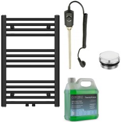 CERANO - Kúpeľňový elektrický radiátorový set Benito - 300W - čierna matná - 700x450 mm (CER-606621)