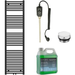 CERANO - Kúpeľňový elektrický radiátorový set Benito - 600W - čierna matná - 1700x450 mm (CER-884732)