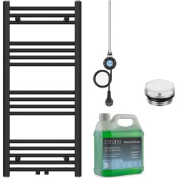 CERANO - Kúpeľňový elektrický radiátorový set Benito - WIFI - 300W - čierna matná - 1000x450 mm (CER-698767)