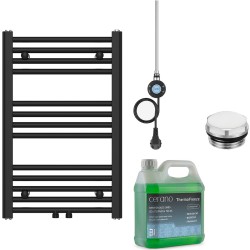 CERANO - Kúpeľňový elektrický radiátorový set Benito - WIFI - 300W - čierna matná - 700x450 mm (CER-611290)