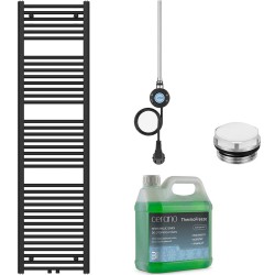 CERANO - Kúpeľňový elektrický radiátorový set Benito - WIFI - 600W - čierna matná - 1700x450 mm (CER-911258)