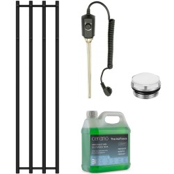 CERANO - Kúpeľňový elektrický radiátorový set Bertini - 300W - čierna matná - 1400x351 mm (CER-482081)