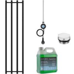 CERANO - Kúpeľňový elektrický radiátorový set Bertini - WIFI - 300W - čierna matná - 1400x351 mm (CER-491882)
