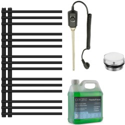 CERANO - Kúpeľňový elektrický radiátorový set Burke - Ľ/P - 300W - čierna matná - 1000x500 mm (CER-373506)