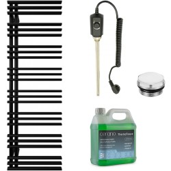 CERANO - Kúpeľňový elektrický radiátorový set Burke - Ľ/P - 600W - čierna matná - 1600x500 mm (CER-680549)