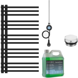 CERANO - Kúpeľňový elektrický radiátorový set Burke - Ľ/P - WIFI - 300W - čierna matná - 1000x500 mm (CER-381557)