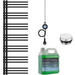 CERANO - Kúpeľňový elektrický radiátorový set Burke - Ľ/P - WIFI - 600W - čierna matná - 1500x500 mm (CER-237701)