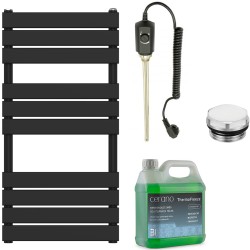 CERANO - Kúpeľňový elektrický radiátorový set Claude - 300W - čierna matná - 1000x500 mm (CER-081474)