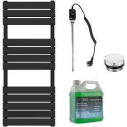 CERANO - Kúpeľňový elektrický radiátorový set Claude - 600W - čierna matná - 1200x500 mm (CER-680554)