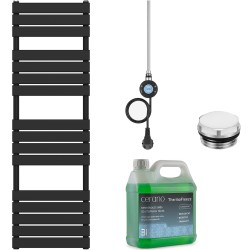 CERANO - Kúpeľňový elektrický radiátorový set Claude - WIFI - 600W - čierna matná - 1600x500 mm (CER-680555)