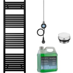 CERANO - Kúpeľňový elektrický radiátorový set Donovan - WIFI - 300W - čierna matná - 1600x500 mm (CER-680545)