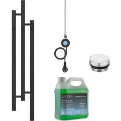 CERANO - Kúpeľňový elektrický radiátorový set Fabiano - WIFI - 300W - čierna matná - 1200x220 mm (CER-549452)