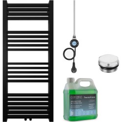 CERANO - Kúpeľňový elektrický radiátorový set Franko - WIFI - 300W - čierna matná - 1200x500 mm (CER-680550)