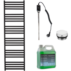 CERANO - Kúpeľňový elektrický radiátorový set Fulgiduson - 600W - čierna matná - 1800x530 mm (CER-680540)