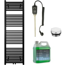 CERANO - Kúpeľňový elektrický radiátorový set Lincoln - 300W - čierna matná - 1600x500 mm (CER-680542)