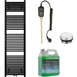 CERANO - Kúpeľňový elektrický radiátorový set Lincoln - 600W - čierna matná - 1800x500 mm (CER-978845)