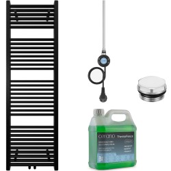 CERANO - Kúpeľňový elektrický radiátorový set Lincoln - WIFI - 300W - čierna matná - 1600x500 mm (CER-978843)
