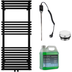 CERANO - Kúpeľňový elektrický radiátorový set Luigi - 600W - čierna matná - 1200x500 mm (CER-680557)
