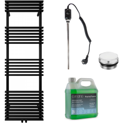CERANO - Kúpeľňový elektrický radiátorový set Luigi - 600W - čierna matná - 1600x500 mm (CER-680556)