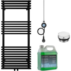 CERANO - Kúpeľňový elektrický radiátorový set Luigi - WIFI - 600W - čierna matná - 1200x500 mm (CER-978846)