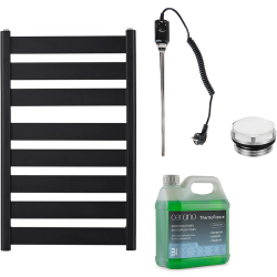 CERANO - Kúpeľňový elektrický radiátorový set Marco - 600W - čierna matná - 920x550 mm (CER-680515)