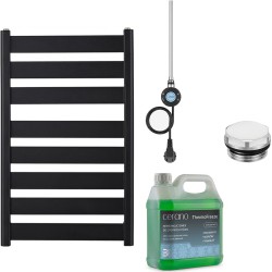 CERANO - Kúpeľňový elektrický radiátorový set Marco - WIFI - 600W - čierna matná - 920x550 mm (CER-978850)